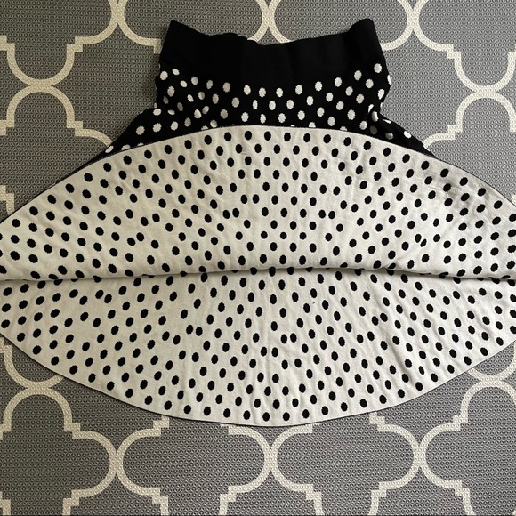 Anthropologie Maeve Knit Polka Dot Flare Skirt Size Small - Picture 4 of 5
